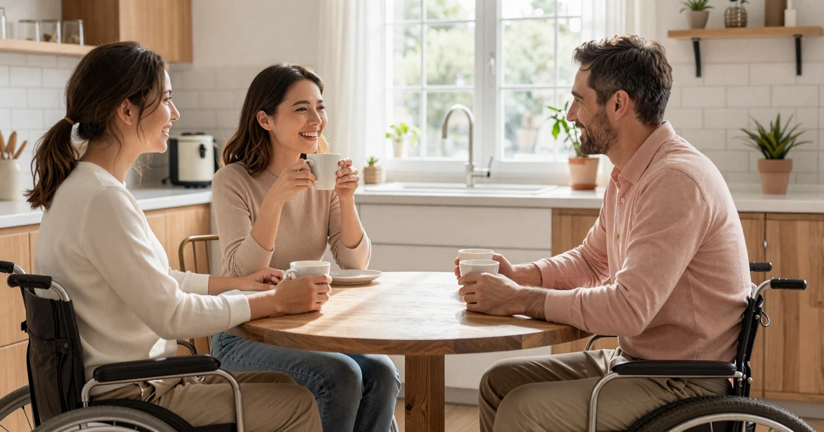 Small community gathering with warm lighting, representing the easy dating community-first approach
