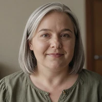 Eleanor, a mature little person community member with silver hair, smiling confidently